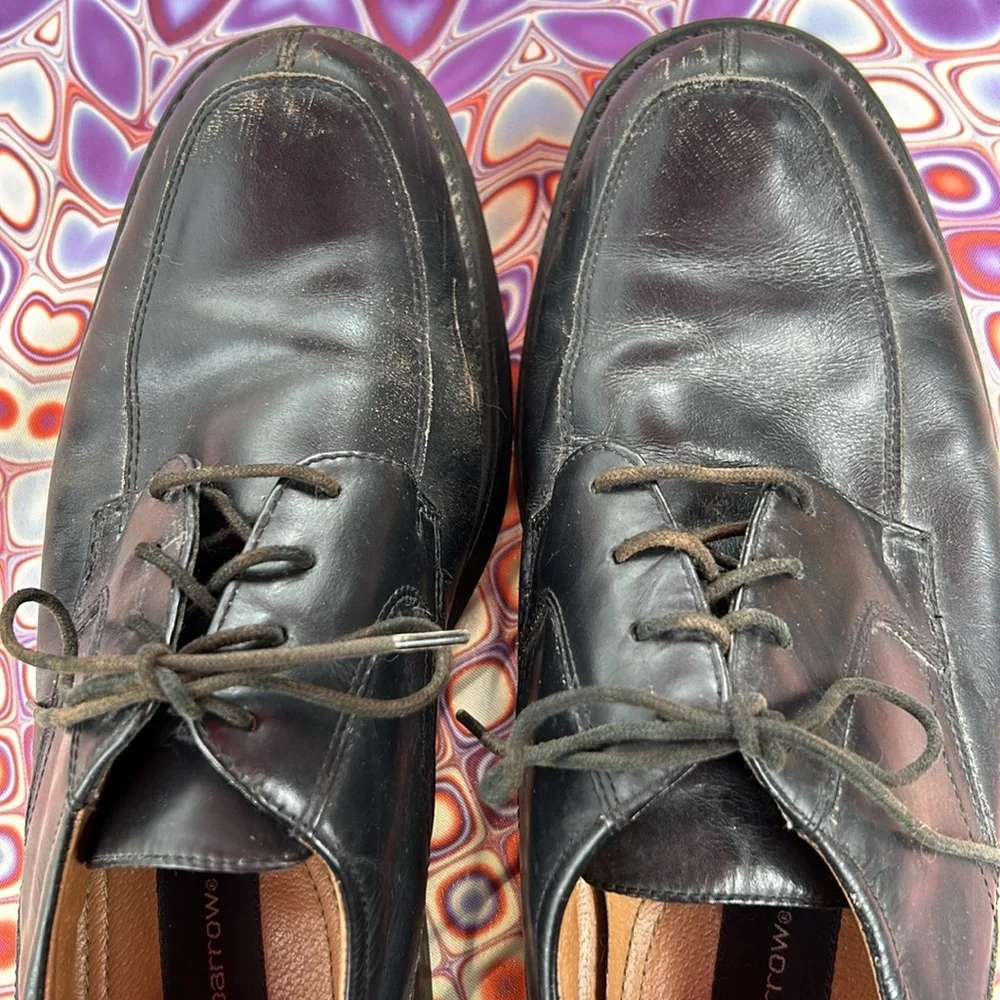Mens Leather Black Dress or Work Shoes Size 11 Croft & Barrow; Good Condition